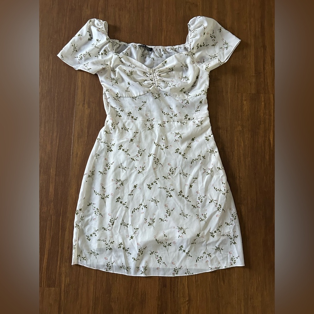 SHEIN Cream Floral Mini Dress